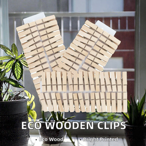 Pinzas de Ropa de Madera Ecológicas y Duraderas para Manualidades, con Colores Impresos, para Niños, Ropa de Cama, Bolsas y Almacenamiento en la Sala de Estar - Product Image 2