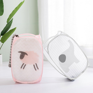 HeDou <b>Collapsible</b> Laundry Basket Round Grey Elephant Design Space Saving <b>Storage</b> For Bathroom Clothing - Product Image 2