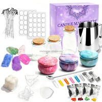 Kerzenherstellungsset DIY Kerzenherstellungs-Kit mit 490g Sojawachs 5 Farben Gelwachs Schmelztopf 11 Kerzenformen Set für Erwachsene Anfänger