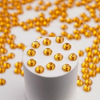 Manik-manik resin epoksi bunga matahari 5mm, bagian belakang datar, lubang tengah, untuk dijahit, untuk aksesori perhiasan