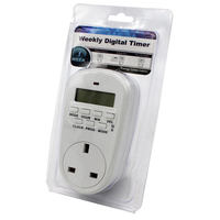 Temporizador Digital Electrónico Mini Manhua, Enchufe UK, 230V 50Hz, Programable Cíclico de 24 Horas, 16 Encendidos/Apagados por Día, CE