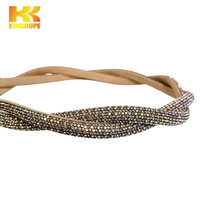 Bande de strass holographique dorée de 8 mm à 6 rangées, matériau pour chaussures, ruban thermocollant, accessoire diamant iridescent, largeur et longueur personnalisables