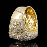 Bague en argent 925 pour hommes, bijoux glacés, Baguette, rappeur, Hip Hop, Champion, bague de lettre Moissanite