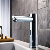 Nouveau robinet automatique sans contact en acier inoxydable, contemporain et économe en énergie, à montage sur plan, pour lavabo, salle de bain et chambre à coucher