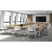 Salle de formation moderne convertible et extensible bureau de conférence pliable table de réunion amovible pour salles de réunion de bureau