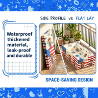 Baignoire Bébé Pliable Grande Capacité à Motifs de Dessins Animés, Gonflable, Sans BPA, Antidérapante, avec Bouchon de Vidange, Portable - Vente en Gros