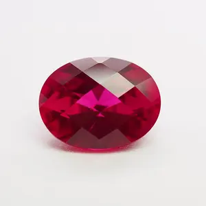 Ruby 5# Oval Diamond Cut Synthetic Ruby Stone Price