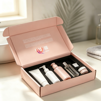 Boîte d'expédition pour produits de soin de la peau en carton ondulé, écologique, recyclable, avec impression double face et logo personnalisé, et inserts.