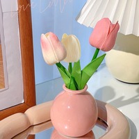 Fleurs artificielles en soie Tulipe et Marguerite, toucher hydratant, luxe léger, décoration haut de gamme pour la maison, table à manger, bureau, arrangement floral