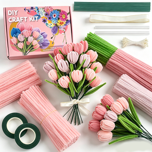 ลวดเชนิลล์ ลวดฟูฟ่อง ที่ทำความสะอาดท่อหลากสีสัน สำหรับงานประดิษฐ์ DIY ขายส่งจำนวนมาก ก้านเชนิลล์สำหรับทำดอกไม้ - Product Image 1