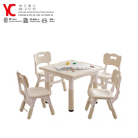 Ensemble de chaise et bureau d'étude pour enfants en plastique réglable en hauteur, design ergonomique, matériaux écologiques, utilisation en chambre, table pour tout-petits et élèves du primaire
