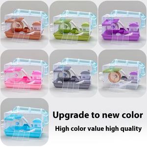 Grande <span class=keywords><strong>cage</strong></span> à hamster en plastique solide ensemble complet de 47 fournitures de base comprenant un nid d'ours doré villa simple double couche fermeture à bouton - Product Image 2