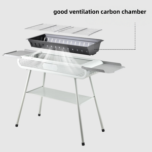 <span class=keywords><strong>Barbecue</strong></span> au <span class=keywords><strong>charbon</strong></span> <span class=keywords><strong>de</strong></span> <span class=keywords><strong>bois</strong></span> portable en métal pour l'extérieur, pliable, avec étagère en fonte, <span class=keywords><strong>valise</strong></span> pour un usage domestique - Product Image 2