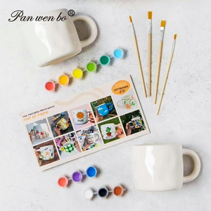 Tazas de Cerámica <span class=keywords><strong>para</strong></span> Pintar, <span class=keywords><strong>Kit</strong></span> de Pintura <span class=keywords><strong>para</strong></span> Pintar tu Propia Taza, <span class=keywords><strong>Kit</strong></span> de Pintura <span class=keywords><strong>para</strong></span> Manualidades, Incluye 2 Tazas, Pinturas y Pinceles - Product Image 6