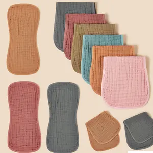 GOTS personnalisé super doux 6 couches de mousseline biologique pour bébé burp couleur unie 100% coton tissu de mousseline pour bébé vente en gros pour les enfants