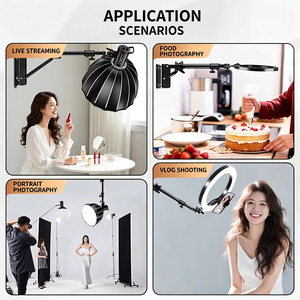 Support de fixation mural/plafond pour trépied de studio photo 180 cm avec bras pour éclairage de salon de beauté, vis 3/8" et 1/<span class=keywords><strong>4</strong></span>" pour boîtes à lumière photo - Product Image 6