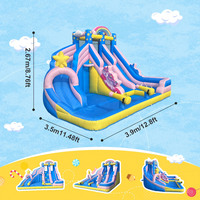 Château gonflable Little Pony avec double toboggan et piscine pour aire de jeux en plein air