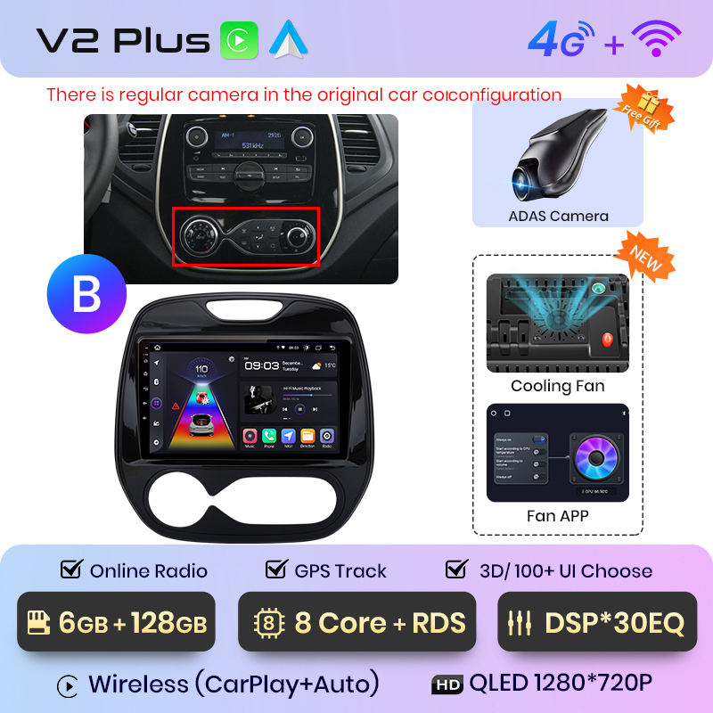 Interface utilisateur 3D V2 Plus + Caméra ADAS (6 Go + 128 Go)