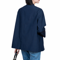 Blazer femme en gros, lavande clair, tissé, à simple boutonnage, revers cranté, coupe décontractée, pour le bureau et les trajets quotidiens, printemps automne