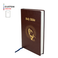 Bible catholique de luxe, impression sur papier offset, couverture en cuir PU souple, estampage à chaud en or, couverture souple, Bible personnalisée