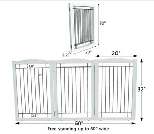 Custom Freestanding Foldable Dog <strong>Gate</strong> for House Extra Wide Wooden White <strong>Puppy</strong> <strong>Gate</strong> <strong>Stairs</strong> Dog <strong>Gates</strong> Doorways Tall Pet Fence - Product Image 6