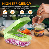 Mandoline Hachoir Manuel Réglable 9 1 Coupe-Fruits et Légumes Antidérapant PP Oignons Carottes Autres Légumes Trancheuse Julienne