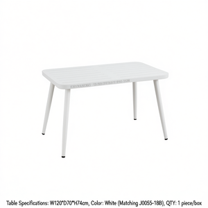 Tavolino da Caffè Moderno W120D70H74cm con Piano in Plastica Bianca e Struttura in Metallo, Design Minimalista per Arredamento Soggiorno - Product Image 1