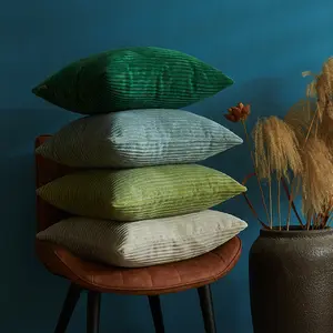 Throw Pillow Covers 18x18, Decorative Corduroy Farmhouse Cushion Covers Pillowcase for Couch Sofa Bedroom Car