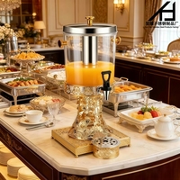 Distributeur de boissons froides en acier inoxydable de luxe pour hôtels et traiteurs, 8L, avec robinet, pour buffet et mariage