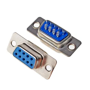 Db9 conector de porta serial, macho pcb montagem solda d-sub rs232 com conectores 9pin soquete adaptador 9p