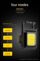 Senter LED Mini Portabel Gantungan Kunci IP44 Tahan Air Paduan Aluminium ROHS Magnetik COB EDC Isi Ulang USB Baterai AA