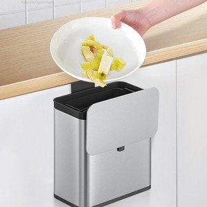 Poubelle à compost pour comptoir de cuisine Seau à déchets alimentaires en acier inoxydable avec couvercle Petit composteur - Product Image 1