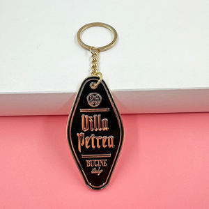 Porte-clés d'Hôtel de Luxe en Métal Émaillé Souple avec Logo Personnalisé, Numéro de Chambre Vintage, pour Motel - Product Image 5