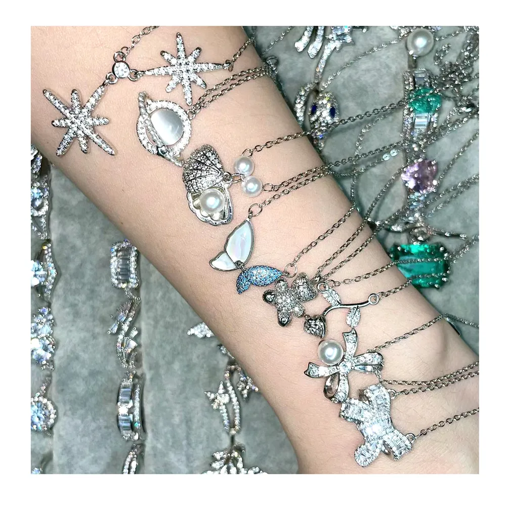 joyeria luxury plata 925 al por mayor fashion silver jewelry 925 sterling silver necklace joyeria fina de china