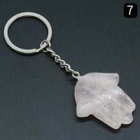 Porte-clés en quartz rose transparent, gravure laser HY Gemstone, porte-clés en cristal transparent