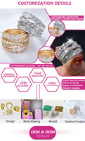 Bague Couronne en Or 18 Carats Plaqué Or, Anti-ternissement, pour Femme, Résistante à l'Eau, Zircon Cubique, Bijou d'Anniversaire