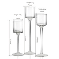 Bougeoir de pilier en verre de vin clair de luxe de longue tige pour la décoration de mariage