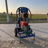 Foreuse hydraulique rotative sur roues pour puits d'eau, avec moteur et pompe à engrenages diesel, profondeur 200m