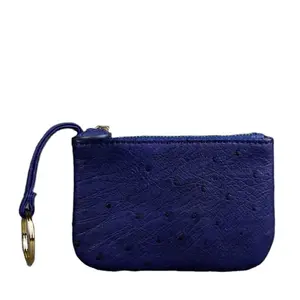 Genuine ostrich accessories leather coin purse with key chain luxury small purse custom made gift small things famous brand