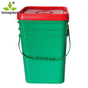 Vente en gros d'usine, seaux carrés de 5 gallons avec poignée en <span class=keywords><strong>plastique</strong></span>, seau carré en <span class=keywords><strong>plastique</strong></span> de qualité alimentaire <span class=keywords><strong>vert</strong></span> personnalisé de 20 litres avec couvercle - Product Image 4