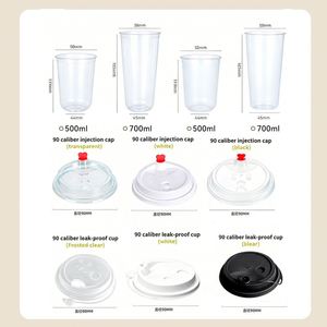 Gobelet en plastique PP transparent givré avec couvercle, personnalisable avec logo, 12oz, 16oz, 24oz, pour café, thé boba, boissons glacées - Product Image 4