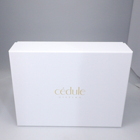 Caja de Regalo de Lujo con Logotipo de Marca, Tapa Superior de Cartón Rígido y Lámina de Oro para Empaque de Ropa de Lujo