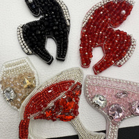 Appliques brodées 3D en forme de fleur avec perles, strass et sequins – À coudre sur les vêtements et les sacs