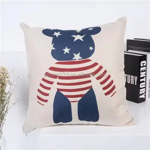 Sarung bantal pola kartun kualitas tinggi sarung bantal Linen katun 45x45cm sarung bantal motif hewan kucing