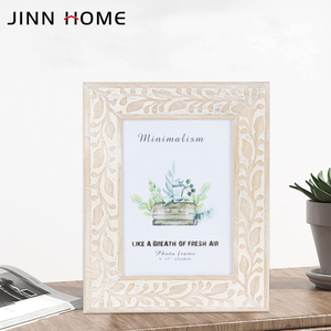 Cổ chạm khắc gỗ trắng <span class=keywords><strong>A4</strong></span> khung ảnh 5x7 khung ảnh phong cách đơn giản với vị trí máy tính để bàn kính HD - Product Image 6