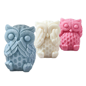 Cute Owl Candle Silicone Mold DIY Animal Sculpture Beeswax Soy Wax Candle Mold Aromatherapy Gypsum Plaster <b>Soap</b> Mold - Product Image 5