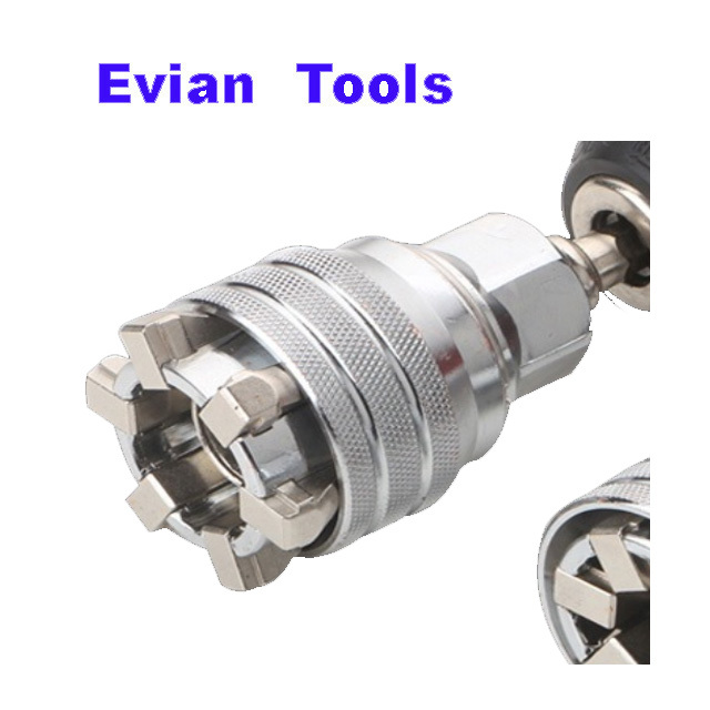 Evian Quick Adjust Universal Socket Adapter Compatible With Impact Driver & Hand Ratchet Wrench