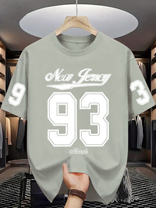 Camiseta Moderna para Hombre, Talla Grande, Estilo Casual Deportivo, Diseño con Letras y Números, Transpirable y Elástica - Product Image 3