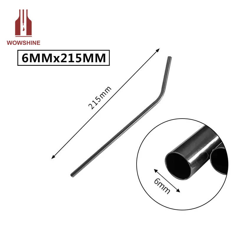 stainless steel drinking straws 6mm*215mm/8.5" thickness 0.5mm bent