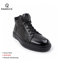 Bottes décontractées pour hommes RADOLFA Premium en cuir de veau véritable avec fermeture éclair latérale, antidérapantes, design italien de luxe